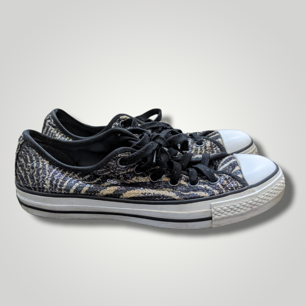Limited Edition Sequin Zebra Converse Sz8.5